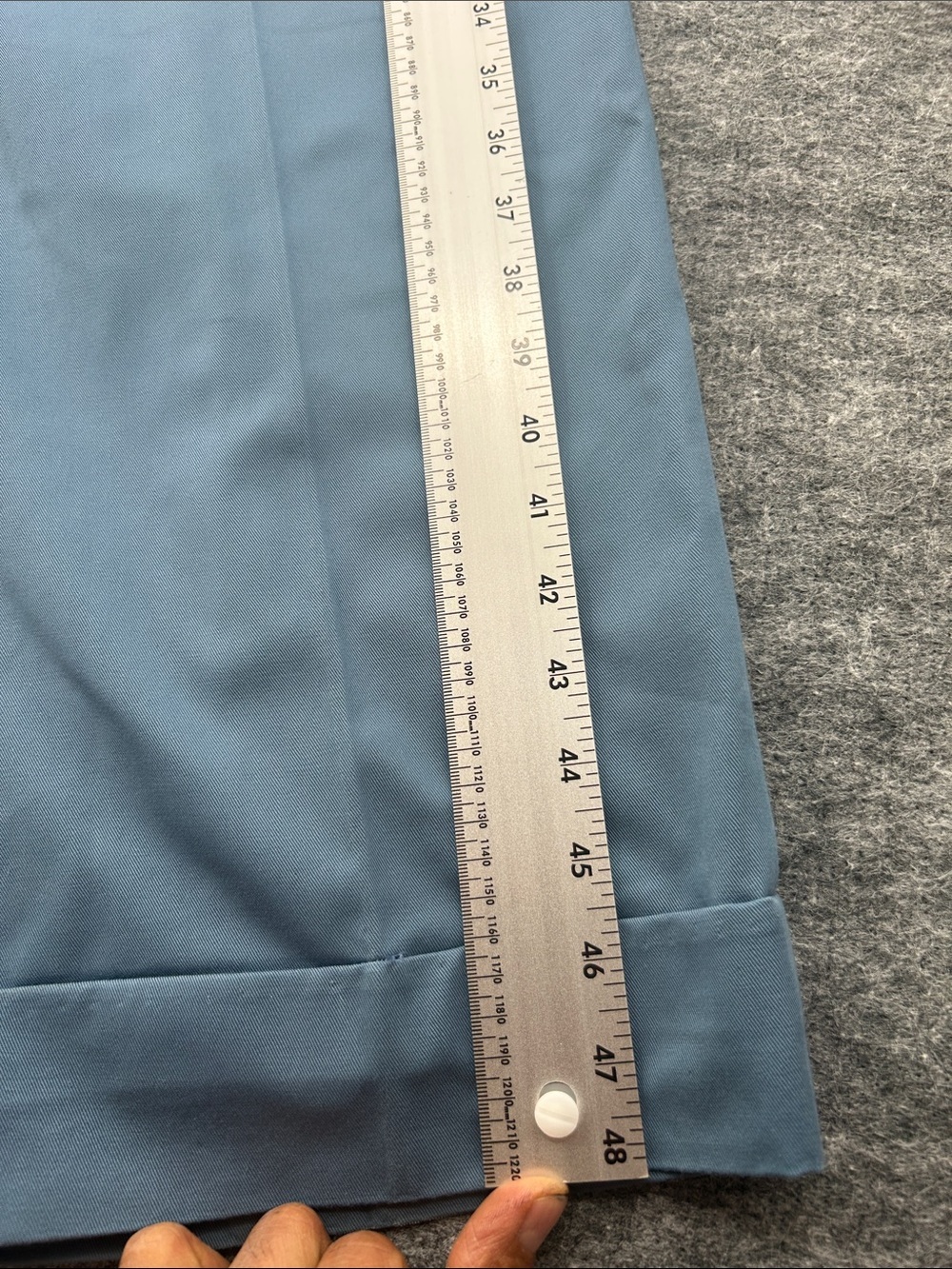 On The Sunny Side Eco Cotton Blue High Waisted Pleated Trouser Pants 38 Waist - Picture 9 of 10